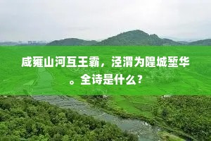 咸雍山河互王霸，泾渭为隍城堑华。全诗是什么？