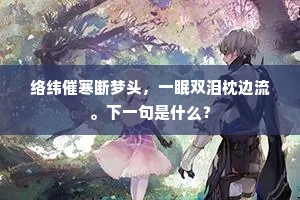 络纬催寒断梦头，一眠双泪枕边流。下一句是什么？