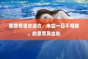 客路相逢欣道合，未尝一日不相随。的意思及出处