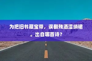 为把旧书藏宝带，误翻残酒湿绡裙。出自哪首诗？