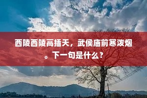 西陵西陵高插天，武侯庙前寒泼烟。下一句是什么？