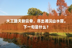 大工踏天割云骨，尽出湘沅山水窟。下一句是什么？