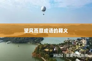 望风而靡成语的释义