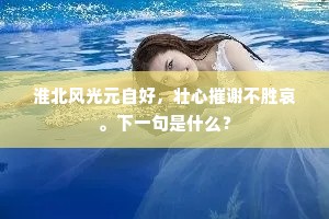 淮北风光元自好，壮心摧谢不胜哀。下一句是什么？