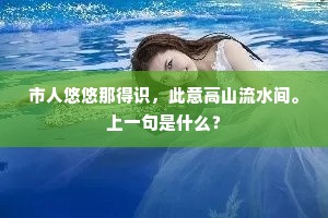 市人悠悠那得识，此意高山流水间。上一句是什么？