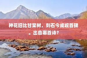 种花旧比甘棠树，刻石今成岘首碑。出自哪首诗？