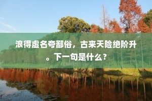 浪得虚名夸鄙俗，古来天险绝阶升。下一句是什么？