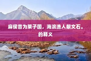 麻侯昔为莱子国，海滨渔人献文石。的释义