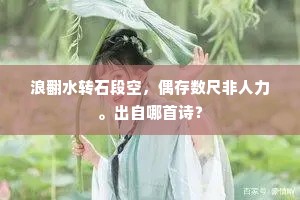 浪翻水转石段空，偶存数尺非人力。出自哪首诗？
