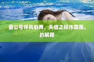 雷公号呼风伯舞，天借之权作霖雨。的解释