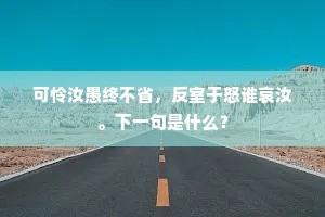 可怜汝愚终不省，反室于怒谁哀汝。下一句是什么？