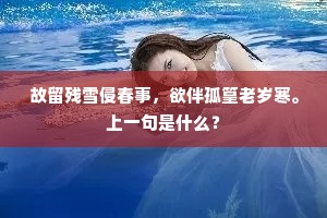 故留残雪侵春事，欲伴孤篁老岁寒。上一句是什么？