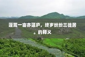 蓬蒿一亩亦蘧庐，终岁纷纷三徙居。的释义