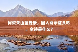 何似关山望处景，因人寄示陇头吟。全诗是什么？