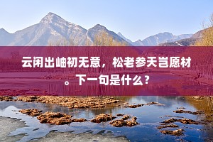 云闲出岫初无意，松老参天岂愿材。下一句是什么？