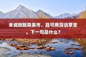 未成微服隐吴市，且可携筇访草堂。下一句是什么？