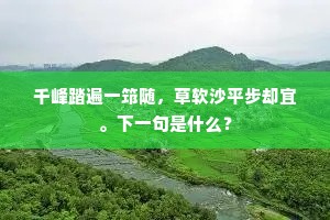 千峰踏遍一筇随，草软沙平步却宜。下一句是什么？