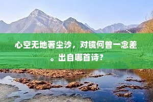 心空无地著尘沙，对镜何曾一念差。出自哪首诗？
