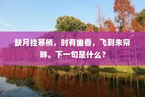缺月挂寒梢，时有幽香，飞到朱帘畔。下一句是什么？