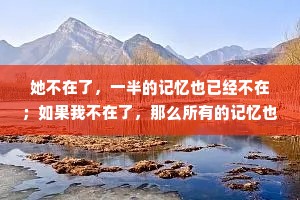 她不在了，一半的记忆也已经不在；如果我不在了，那么所有的记忆也将不在了。是的，他想，在悲伤与虚无之间我选择悲伤