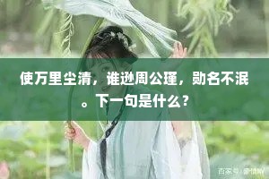 使万里尘清，谁逊周公瑾，勋名不泯。下一句是什么？