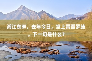 湘江东畔，去年今日，堂上簪缨罗绮。下一句是什么？