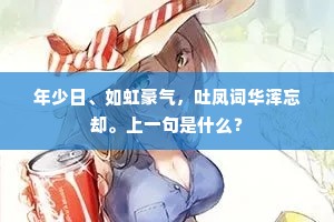 年少日、如虹豪气，吐凤词华浑忘却。上一句是什么？