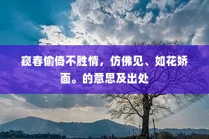窥春偷倚不胜情，仿佛见、如花娇面。的意思及出处