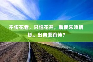 不伤花老，只怕花开，解使朱须销铄。出自哪首诗？