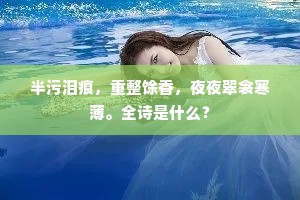 半污泪痕，重整馀香，夜夜翠衾寒薄。全诗是什么？
