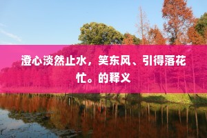 澄心淡然止水，笑东风、引得落花忙。的释义
