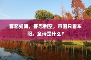 春愁如海，客思翻空，带围只看东阳。全诗是什么？