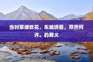 当时翠缕吹花，东城绣陌，双燕何许。的释义