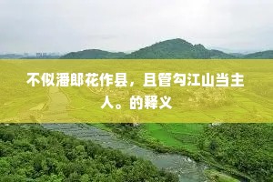 不似潘郎花作县，且管勾江山当主人。的释义