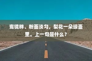 鸾镜畔、粉面淡匀，梨花一朵琼壶里。上一句是什么？