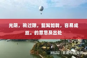 光阴，驹过隙，髭髯如戟，容易成丝。的意思及出处