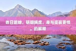 昨日蟾蜍，明朝蝇虎，身与渠衰更悴。的解释