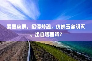 素壁秋屏，招得芳魂，仿佛玉容明灭。出自哪首诗？
