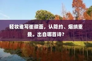 轻妆谁写崔徽面，认隐约、烟绡重叠。出自哪首诗？