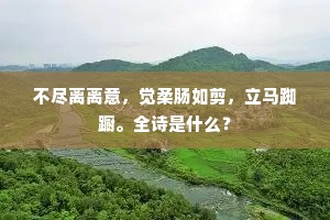 不尽离离意，觉柔肠如剪，立马踟蹰。全诗是什么？