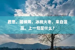 君恩，隆横赐，冰桃火枣，来自蓬瀛。上一句是什么？