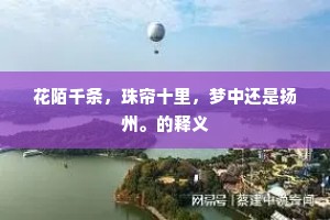 花陌千条，珠帘十里，梦中还是扬州。的释义