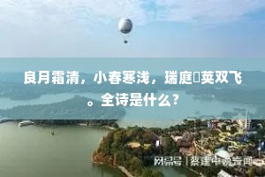 良月霜清，小春寒浅，瑞庭蓂荚双飞。全诗是什么？