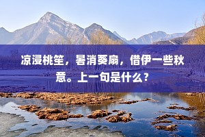 凉浸桃笙，暑消葵扇，借伊一些秋意。上一句是什么？