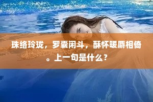 珠络玲珑，罗囊闲斗，酥怀暖麝相倚。上一句是什么？
