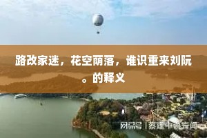 路改家迷，花空荫落，谁识重来刘阮。的释义