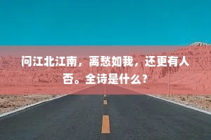 问江北江南，离愁如我，还更有人否。全诗是什么？