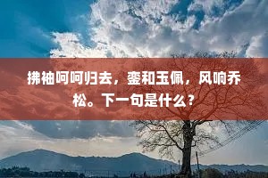拂袖呵呵归去，銮和玉佩，风响乔松。下一句是什么？