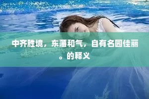 中齐胜境，东藩和气，自有名园佳丽。的释义