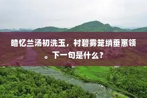 暗忆兰汤初洗玉，衬碧雾笼绡垂蕙领。下一句是什么？